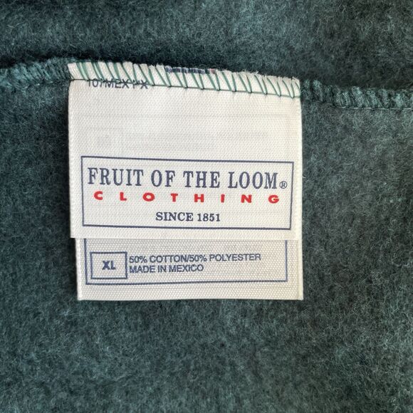 90s Vintage Fruit of the Loom Sweatpants Green Fleece Joggers Deadstock NWT XL - Picture 9 of 14